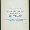 BANQUET IN CELEBRATION OF WASHINGTON'S FIRST INAUGURATION [held by] NEW HAVEN COLONY HISTORICAL SOCIETY [at] "NEW HAVEN, CT" (OTHER (PRIVATE CLUB?);)