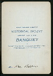 BANQUET IN CELEBRATION OF WASHINGTON'S FIRST INAUGURATION [held by] NEW HAVEN COLONY HISTORICAL SOCIETY [at] "NEW HAVEN, CT" (OTHER (PRIVATE CLUB?);)