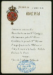 HOME DINNER [held by] KING UMBERTO AND QUEEN MARGHERITA [at] "PALAZZO DEL QUIRINALE, ROME, ITALY" (FOR;)