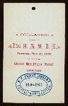 COLLATION TO HOTEL MEN'S MUTUAL BENEFIT ASSOCIATION [held by] HOTEL MEN'S MUTUAL BENEFIT AASOCIATION [at] "GREAT NORTHERN HOTEL , CHICAGO, IL" (HOTEL;)