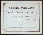 DAILY BILL OF FARE [held by] RAIMONDO BRAGUGLIA'S CAFE' & RESTAURANT [at] CAFE & REST (REST;)
