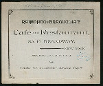 DAILY BILL OF FARE [held by] RAIMONDO BRAGUGLIA'S CAFE' & RESTAURANT [at] CAFE & REST (REST;)