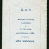 LUNCHEON IN HONOR OF MRS. MANNING [held by] D.A.R.- MOHAWK CHAPTER [at] "TEN EYCK,THE" ([HOTEL])