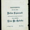 DINNER [held by] PIETRO CAPOZZOLI & LINA DE OPTATIS [at] "COLOMBO HOTEL,149 BLEECKER ST. NY" (HOTEL)