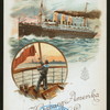 DINNER [held by] HAMBURG-AMERICA LINE [at] EN-ROUTE EXPRESS-STEAMER FURST BISMARCK (SS;)