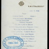 BREAKFAST [held by] R.M.S.MAJESTIC [at]  (SS;)