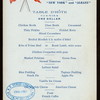 DINNER [held by] HUDSON RIVER DAY LINE [at] STEAMERS NEW YORK AND ALBANY (SS;)