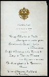 LUNCHEON [held by] EMPEROR NICHOLAS II [at] "PALACE, ST. PETERSBUG, RUSSIA" (FOR;)