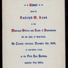 DINNER GIVEN TO MUNICIPAL OFFICERS & HEADS OF DEPARTMENTS OF THE CITY OF NEW YORK [held by] RUDOLPH M. HAAN [at] "PARK ROW BUILDING, NEW YORK, NY" (OTHER (OFFICE BUILDING);)
