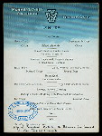 DINNER [TRIP OF PRESIDENT MC KINLEY TO PATERSON FOR FUNERAL OF VICE PRESIDENT HOBART] [held by] PENNSYLVANIA RAILROAD DINING CARS [at] [EN ROUTE TO PATERSON] (RR;)