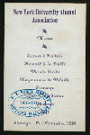 DINNER [held by] NEW YORK UNIVERSITY ALUMNI ASSOCIATION [at] SHERRY'S NY (HOTEL;)