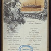 LUNCH [held by] HAMBURG-AMERIKA LINE [at] "ENROUTE STEAMER ""FURST BISMARCK""" (SS;)