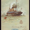 DINNER [held by] HAMBURG-AMERIKA LINIE [at] ENROUTE  ABOARD SCHNELLDAMPFER (EXPRESS-STEAMER) FURST BISMARCK (SS;)