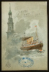 DINNER [held by] HAMBURG-AMERIKA LINIE [at] ENROUTE  ABOARD SCHNELLDAMPFER (EXPRESS-STEAMER) FURST BISMARCK (SS;)