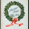 HOLIDAY DINNER [held by] NORTH WESTERN RR LINE [at] ENROUTE CHICAGO TO ST. PAUL & DULUTH; (RR;)
