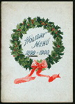 HOLIDAY DINNER [held by] NORTH WESTERN RR LINE [at] ENROUTE CHICAGO TO ST. PAUL & DULUTH; (RR;)