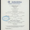 BREAKFAST [held by] SOUTHERN RAILWAY [at] NEW YORK AND FLORIDA EXPRESS (RR;)