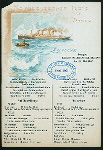 LUNCH [held by] NORDDEUTSCHER LLOYD BREMEN LINE [at] "DAMPFER ""WILHELM DER GROSSE""" (SS;)