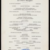 LE PETIT SOUPER [held by] BALTIMORE HOTEL [at]  (HOTEL;)