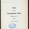 DINNER [held by] NARRAGANSETT HOTEL CAFE [at] "PROVIDENCE, RI" (HOTEL;)