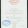 BREAKFAST [held by] CANADIAN PACIFIC RAILWAY [at] DINING CAR SERVICE (RR;)