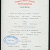 SUPPER [held by] CANADIAN PACIFIC RAILWAY [at] DINING CAR SERVICE (RR;)