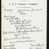 BREAKFAST [held by] U.S.A.(ARMY) TRANSPORT WARREN [at] EN ROUTE ABOARD ABOVE (SS;)