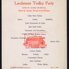 LARCHMONT TROLLEY PARTY LUNCH [held by] ALFRED MARSHAL [at] "HOTEL ST.GEORGE, NYACK-ON-HUDSON,[NY]" (HOTEL;)