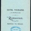 ? [held by] HOTEL TOURAINE [at] ? (HOTEL;)
