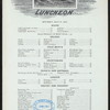 LUNCHEON [held by] [NORTHERN STEAMSHIP COMPANY/GREAT NORTHERN RY LINE.] [at] ON BOARD SS NORTH WEST (SS;)