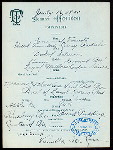 DINNER [held by] ? [at] "ABOARD STEAMER HORICON, [LAKE GEORGE {NY}];" (SS;)