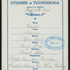 DINNER [held by] STEAMER TICONDEROGA [at] "[LAKE GEORGE, NY]" (SS;)