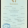 LUNCHEON [held by] CONGRESS HALL [at] "SARATOGA SPRINGS, NY" (HOTEL;)