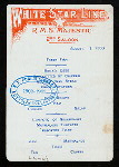 LUNCH] [held by] WHITE STAR LINE [at] "R.M.S. MAJESTIC, 2ND SALOON" (SS;)
