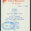 DINNER] [held by] WHITE STAR LINE [at] "R.M.S. MAJESTIC, 2ND SALOON" (SS;)