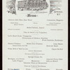 DINNER [held by] CONGRESS HALL [at] "SARATOGA SPRINGS, NY" (HOTEL;)