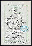 TIFFIN [held by] NIPPON YUSEN KAISHA [at] EN ROUTE ABOARD SS. KAMAKURA MARU (SS.)