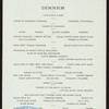DINNER [held by] ORIENTAL HOTEL [at] "MANHATTAN BEACH, NY" (HOTEL;)