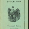 DAILY MENU [held by] TERMINAL STATION LUNCH ROOM [at] "BOSTON, MA" (REST;)