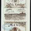 DINNER [held by] HOTEL KURHAUS [at] "SCHEVENINGEN, (THE NETHERLANDS?)" (HOTEL;)