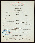 DINNER [held by] TOYO KISEN KAISHA [at] EN ROUTE ABOARD HONG KONG MARU (SS;)