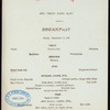 BREAKFAST [held by] TOYO KISEN KAISHA [at] EN ROUTE ABOARD HONG KONG MARU (SS;)
