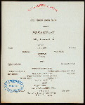 BREAKFAST [held by] TOYO KISEN KAISHA [at] EN ROUTE ABOARD HONG KONG MARU (SS;)