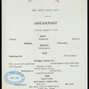BREAKFAST [held by] TOYO KISEN KAISHA [at] EN ROUTE ABOARD SS HONG KONG MARU (SS;)