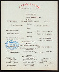 DINNER [held by] TOYO KISEN KAISHA [at] EN ROUTE ABOARD SS HONG KONG MARU (SS;)