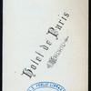 DINNER [held by] HOTEL DE PARIS [at] MADRID (FOREIGN;HOTEL;)