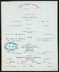 DINNER [held by] TOYO KISEN KAISHA [at] EN ROUTE ABOARD SS HONG KONG MARU (SS;)