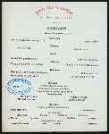 DINNER [held by] TOYO KISEN KAISHA [at] EN ROUTE ABOARD SS HONG KONG MARU (SS;)