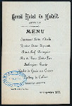 DINNER] [held by] GRAND HOTEL DE MADRID [at] "SEVILLE, [SPAIN]" (HOTEL;)