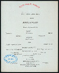 BREAKFAST [held by] TOYO KISEN KAISHA [at] EN ROUTE ABOARD SS HONG KONG MARU (SS;)